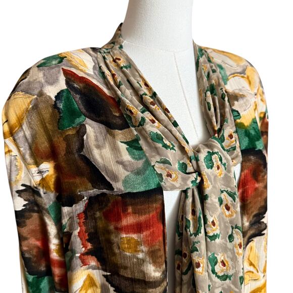 CAROLE LITTLE Vintage 80s Abstract Kimono Artsy Boho Cardigan Tunic Size 14 - Picture 6 of 15
